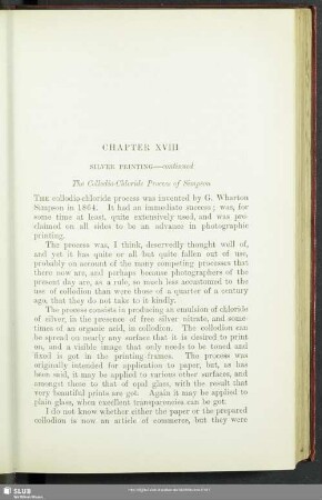 Chapter XVIII Silver Printing – continued