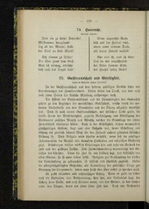 75. Gastfreundschaft und Geselligkeit.