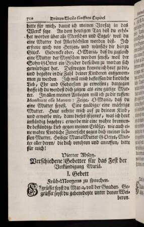 710-732, Vierter Absatz. I. Gebett - VII. Gebett; Kurtze Tag-Zeiten; Litaney