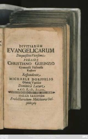 Divitiarum Evangelicarum Disquisitio Vicesima