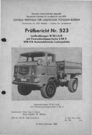 Lastkraftwagen W 50 LA/K mit Zweiseitenkipppritsche 2 SK 5