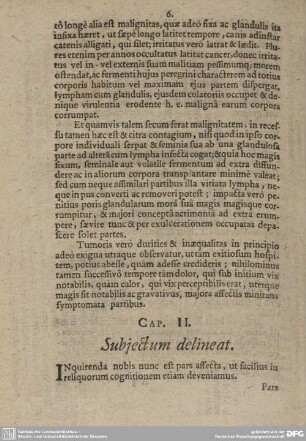 Cap. II. Subjectum delineat.