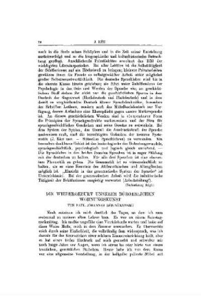 Die Wiedergeburt unserer bürgerlichen Wohnungskunst