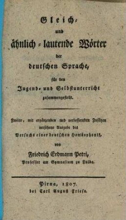 Gleich und ähnlich lautende Wörter