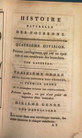 Histoire naturelle, générale et particulière des poissons : ouvrage faisant suite à l'Histoire naturelle, générale et particulière, composée par Leclerc de Buffon et mise dans un nouvel ordre par C. S. Sonnini avec des notes et additions, 5