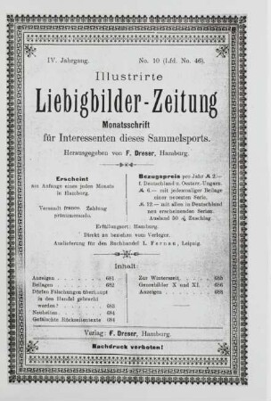 IV. Jahrgang. No. 10 (Lfd. No. 46). (Hamburg, 1. October 1899.)