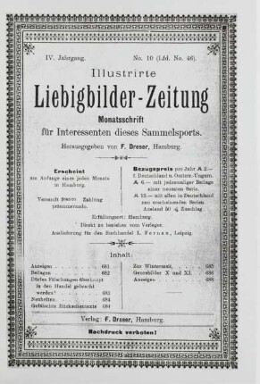 IV. Jahrgang. No. 10 (Lfd. No. 46). (Hamburg, 1. October 1899.)