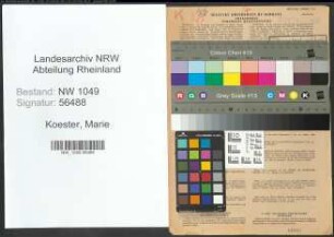 Entnazifizierung Marie Koester , geb. 13.03.1902 (Erzieherin)