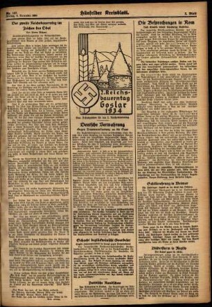 Zweite Ausgabe vom Freitag, den 09. November 1934.