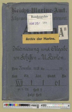 Internierung und Abgabe von Schiffen und Unterseebooten