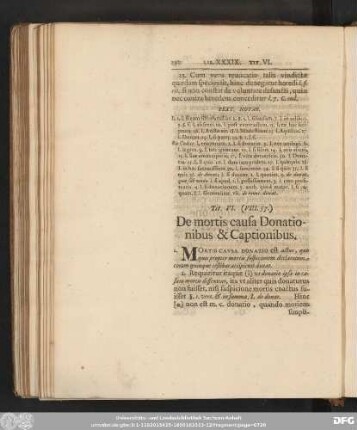 Tit. VI. (VIII. 57.) De mortis causa Donationibus & Capitionibus.