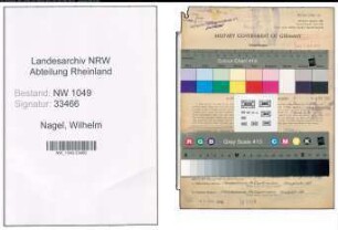 Entnazifizierung Wilhelm Nagel , geb. 07.11.1890 (Bahnbeamter)