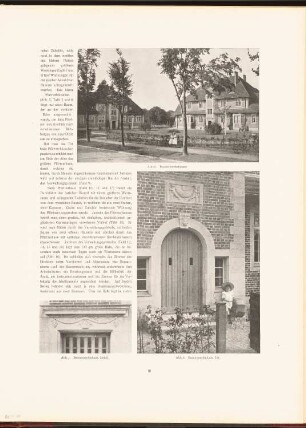 Irrenhaus, Berlin-Buch: Ansicht, Details Beamtenwohnhaus (aus: Neubauten der Stadt Berlin, Bd. VII, 1908)