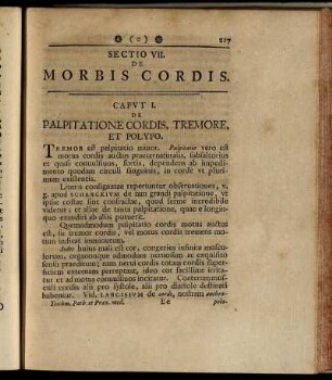 Sectio VII. De morbis cordis. Caput I – Caput III
