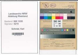 Entnazifizierung Karl Schmiel , geb. 28.09.1902 (Angestellter)