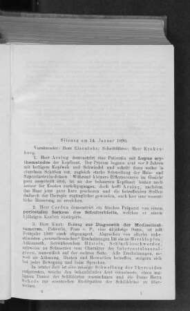 Sitzung am 14. Januar 1890.