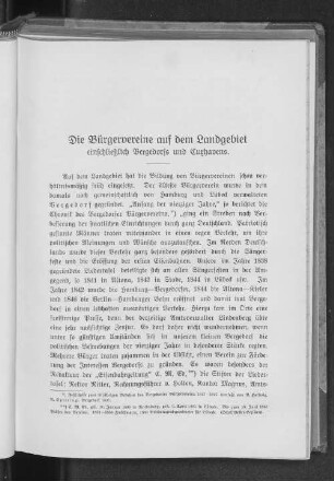 Die Bürgervereine auf dem Landgebiet einschließlich Bergedorfs und Cuxhavens.