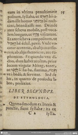 Liber Secundus. De Etymologia