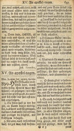 XV. An apostel-tagen
