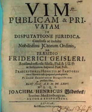 Vim publicam & privatam