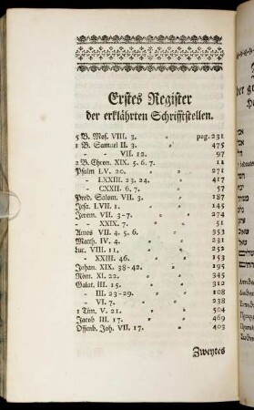 Erstes Register der erklährten Schrifftstellen.