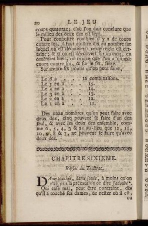 Chapitre Sixieme. Règles du Tritrac