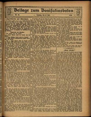 Zweite Ausgabe vom Sonntag, den 18. Juli 1926.