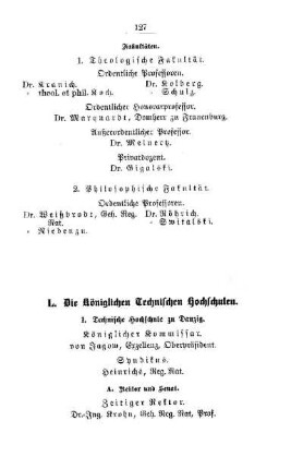 Die Königlichen Technischen Hochschulen