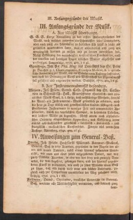 IV. Anweisungen zum General-Baß