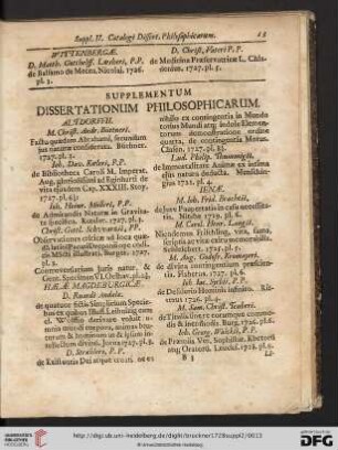 Supplementum dissertationum philosophicarum