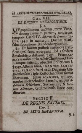 Sectio II. De Regnis Exteris.