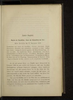 Erstes Kapitel. Beginn der Expedition. Reise von Alexandrien bis Siut.