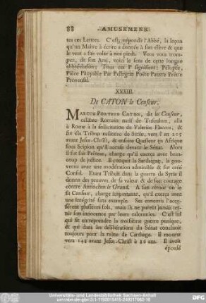 XXXIII. De Caton le Censeur.