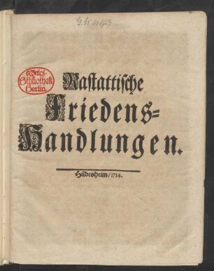 Rastattische Friedens-Handlungen