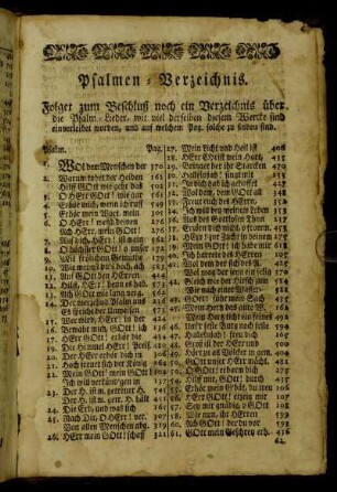 Psalmen-Verzeichnis.
