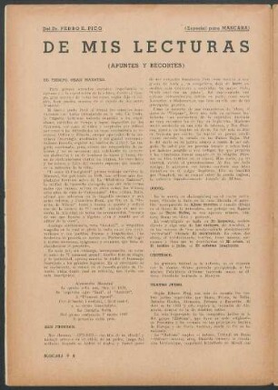 De mis lecturas : (apuntes y recortes)