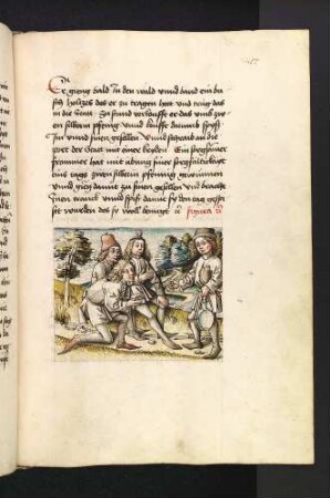 Der Sohn des Wanderers bringt seinen Gefährten Getränk und Speise; (Kapitel XV: Von des Königs Sohne und seinen Gefährten).