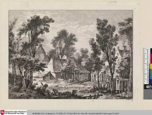 [Paysage avec une ferme en l'arrière-plan; Landschaft mit einem Bauernhof im Hintergrund]