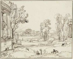 Landschaft mit antiken Gebäuden