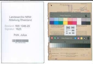 Entnazifizierung Julius Pohl , geb. 01.06.1888 (Beamter)