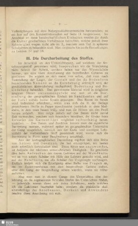 III. Die Durcharbeitung des Stoffes