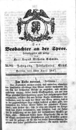 15. Stueck, 12. April 1847