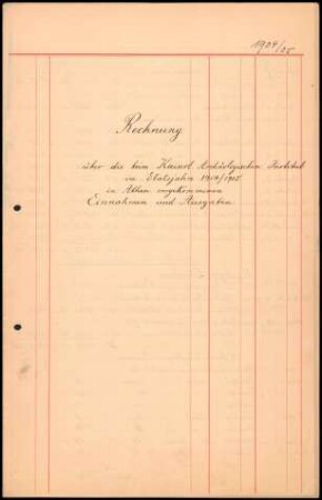 Abrechnung 1904/1905