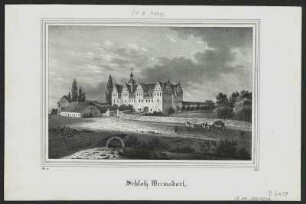 Ansicht von Schloss Wermsdorf, Lithografie, 1837 : Schloß Wermsdorf. - [Dresden] : [Pietzsch] , [1837]. - 1 Kunstbl. : Lithogr. ; 18 x 12 cm