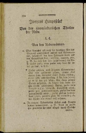 Zweytes Hauptstück. Von den veränderlichen Theilen der Rede.