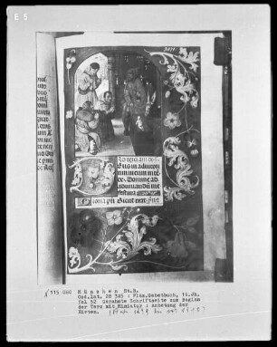 Flämisches Gebetbuch — Anbetung der Hirten, Folio 52recto