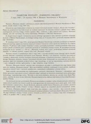 20: Pamiętnik wystawy "Warszawa oskarża" : 3 maja 1945 - 28 stycznia 1946 w Muzeum Narodowym w Warszawie