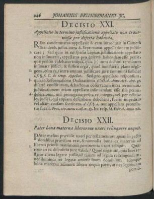 Decisio XXI - XL