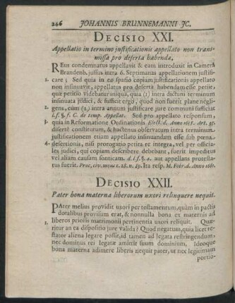 Decisio XXI - XL