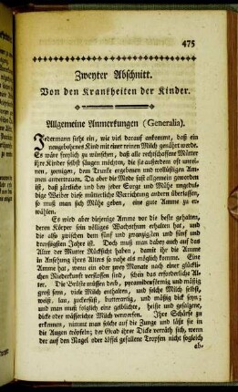 Zweyter Abschnitt. Von den Krankheiten der Kinder